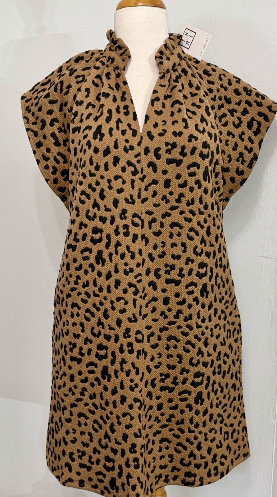 New Thml Leopard Animal Print Mini Dress Size Small S Nwt $93